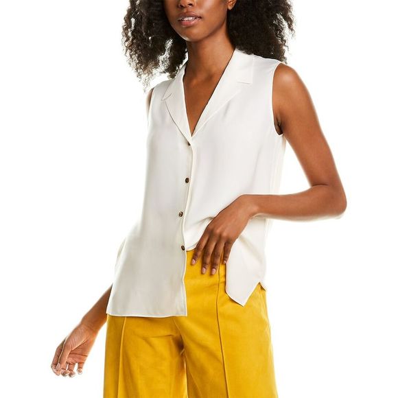 Lafayette 148 New York Tops - Lafayette 148 New York Womens  Meyers Silk Blouse, Xs